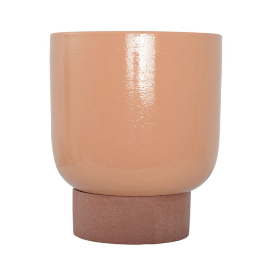 Penny Planter Pot With Stand Blush/rosewood 20x23.5cm 