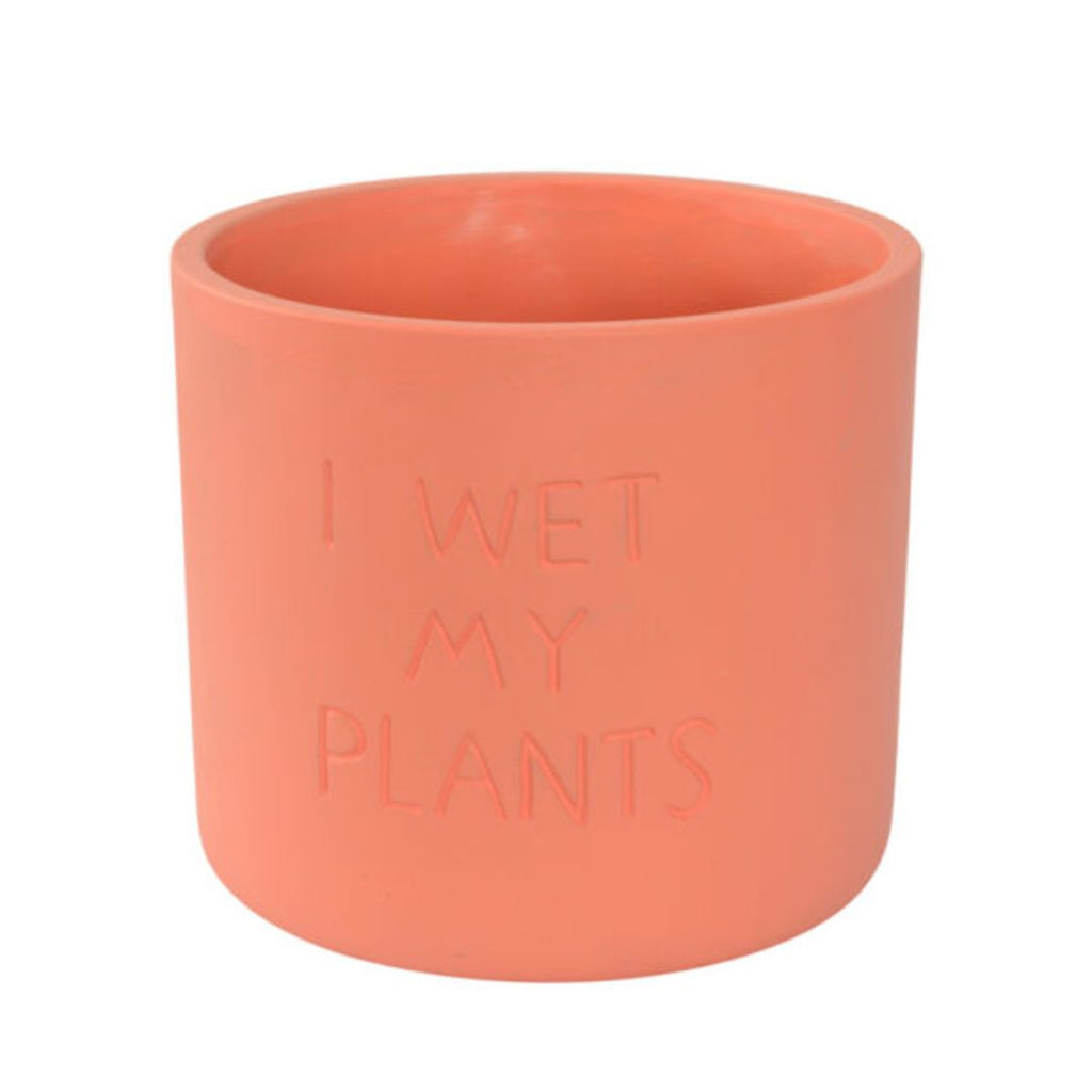 Habitat101 I Wet My Plants Planter Pot Peach 12x10cm 