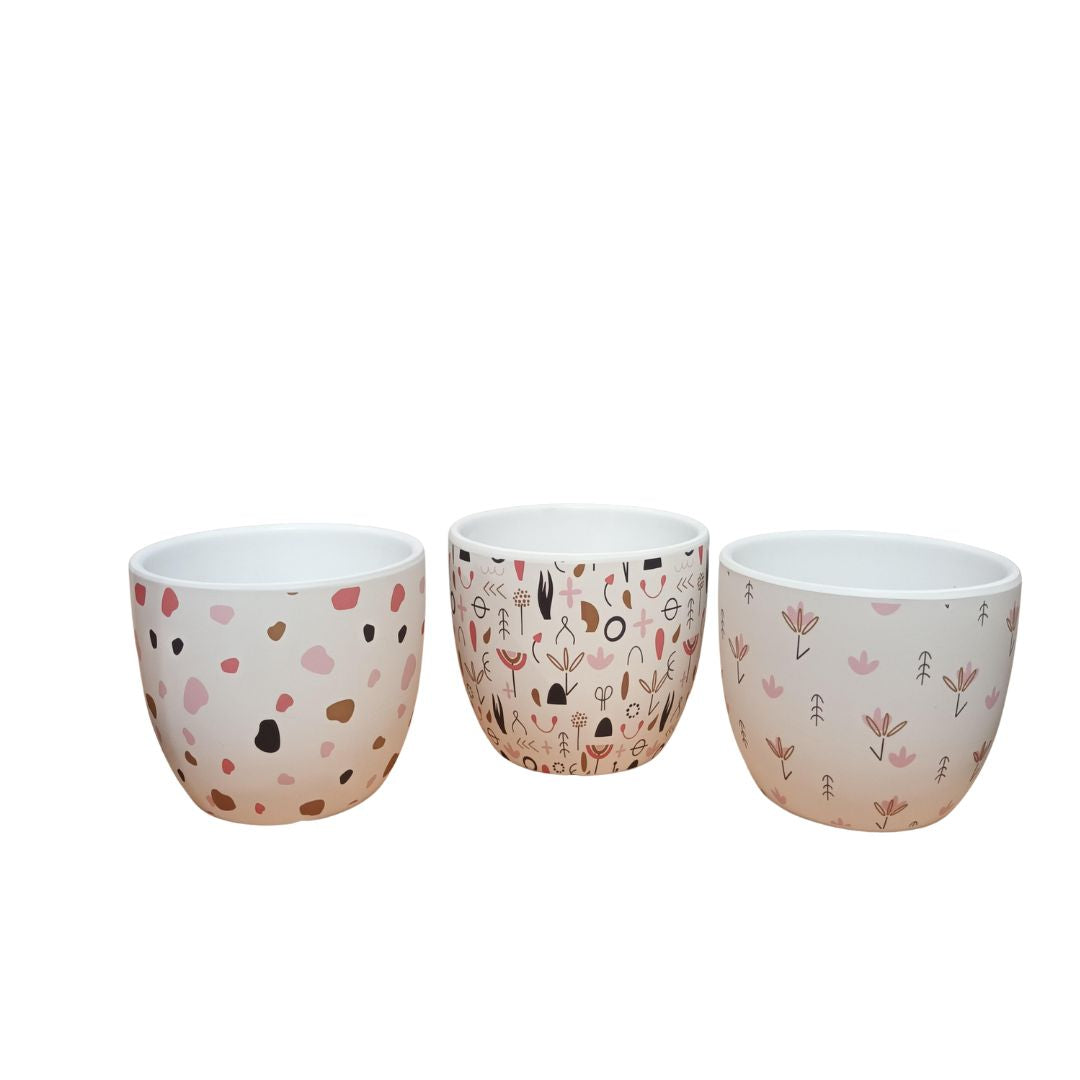 Carre Planter Pot 3 Assorted Designs 14x12cm