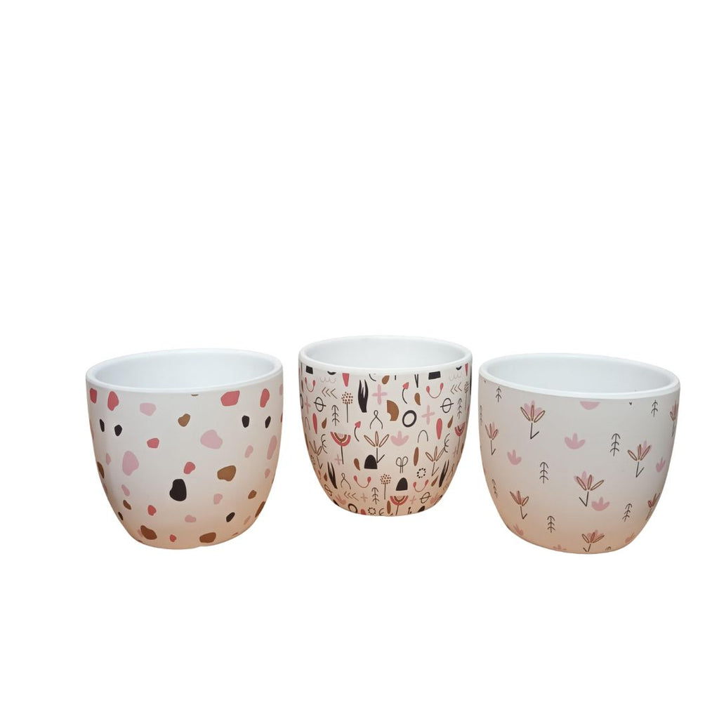Carre Planter Pot 3 Assorted Designs 14x12cm