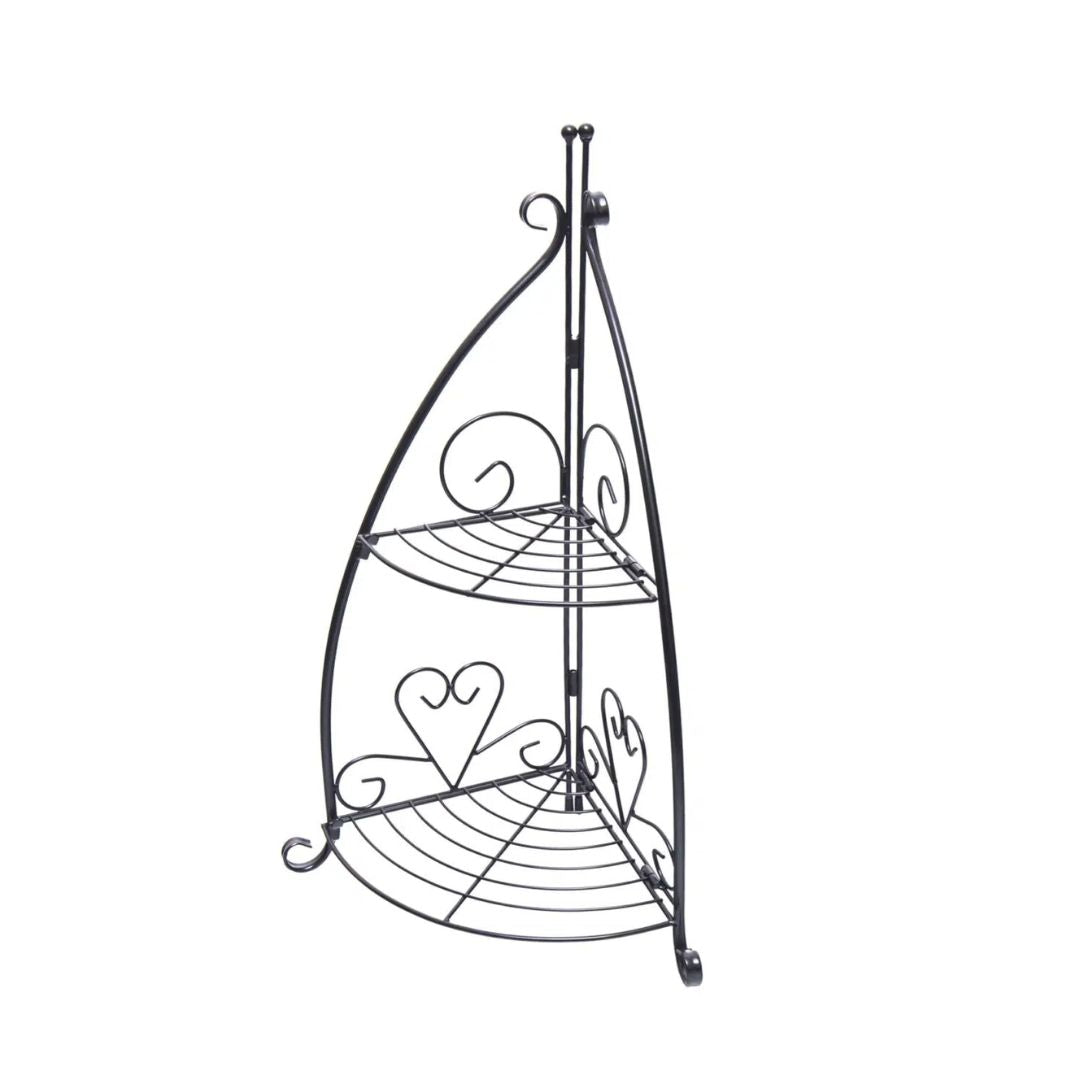 Plant Stand 2 Tier Cnr Black 68cm