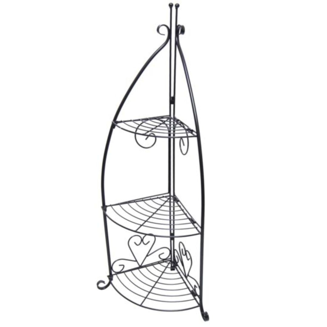 Plant Stand 3 Tier Cnr Black 96cm