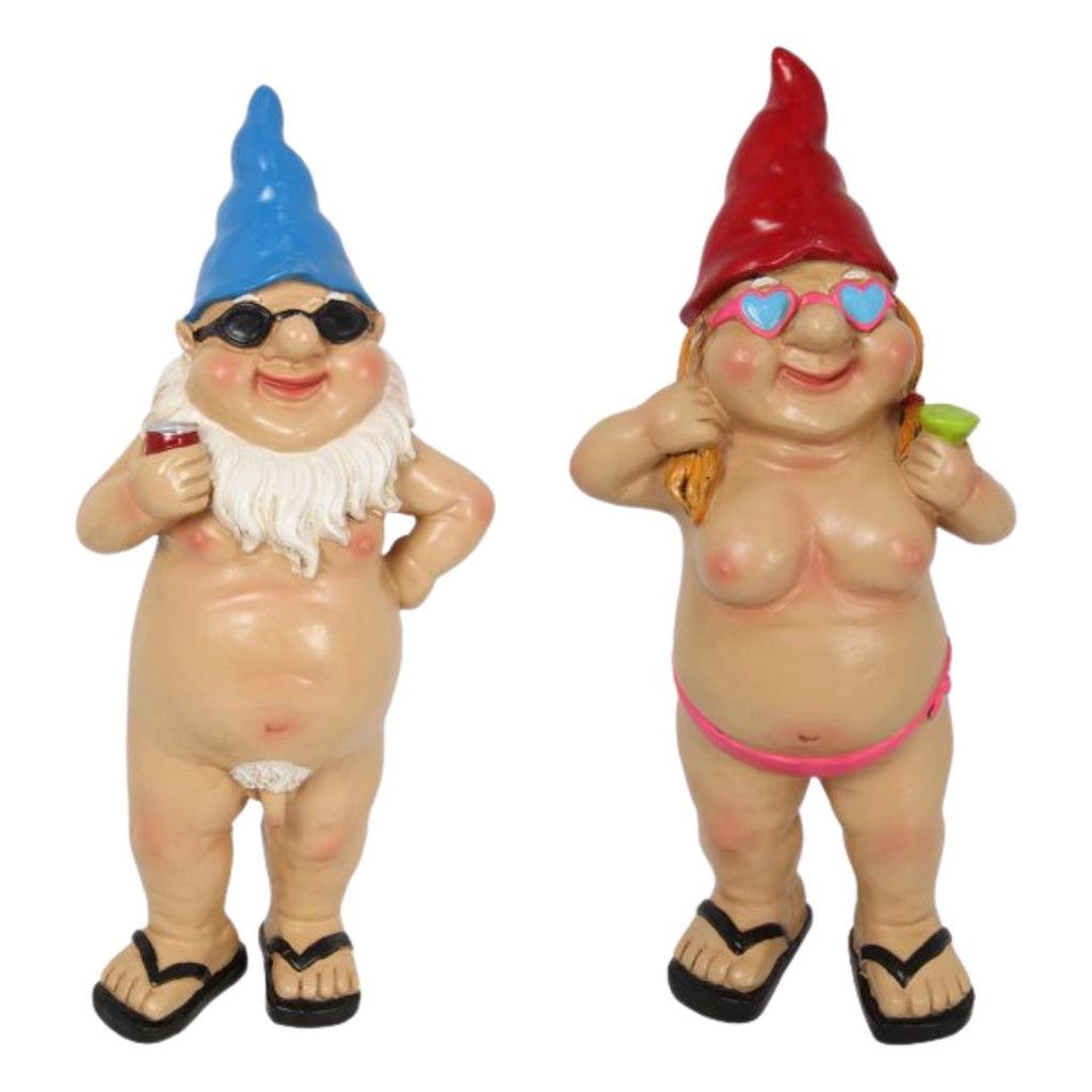 Gnome Standing Naked Drinking 29cm