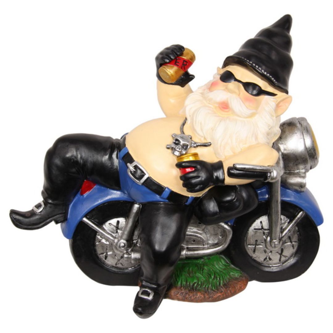 Gnome Biker Drunk 30cm