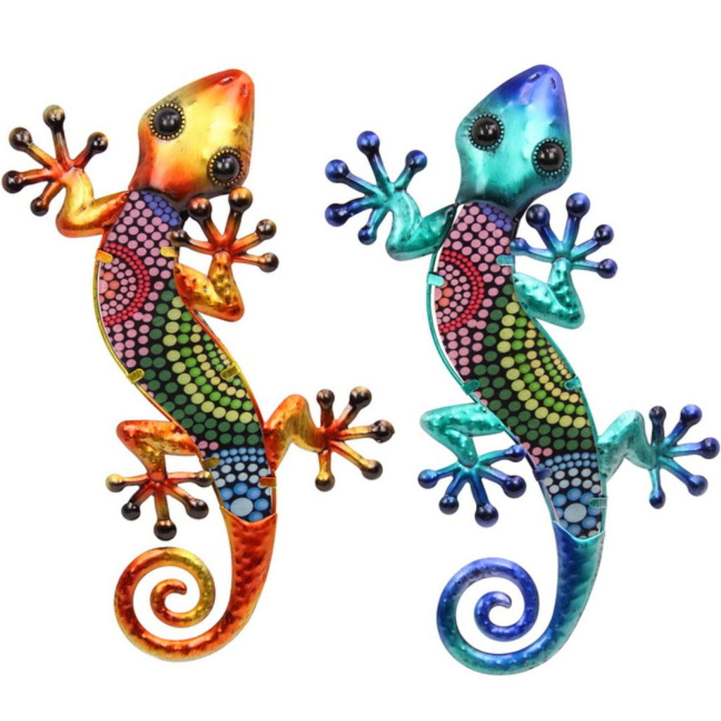 Tribal Dot Metal/glass Lizard Wall Art