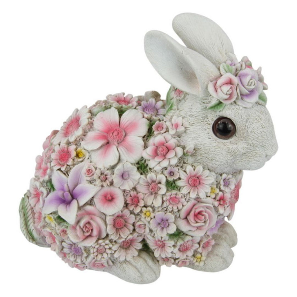 Sitting Rabbit With Floral Design 19cm