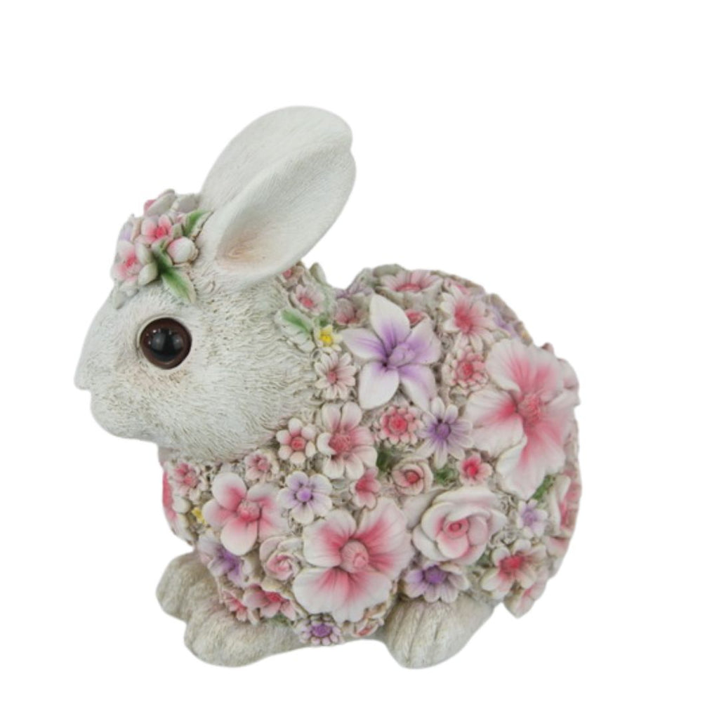 Sitting Rabbit With Floral Design 19cm
