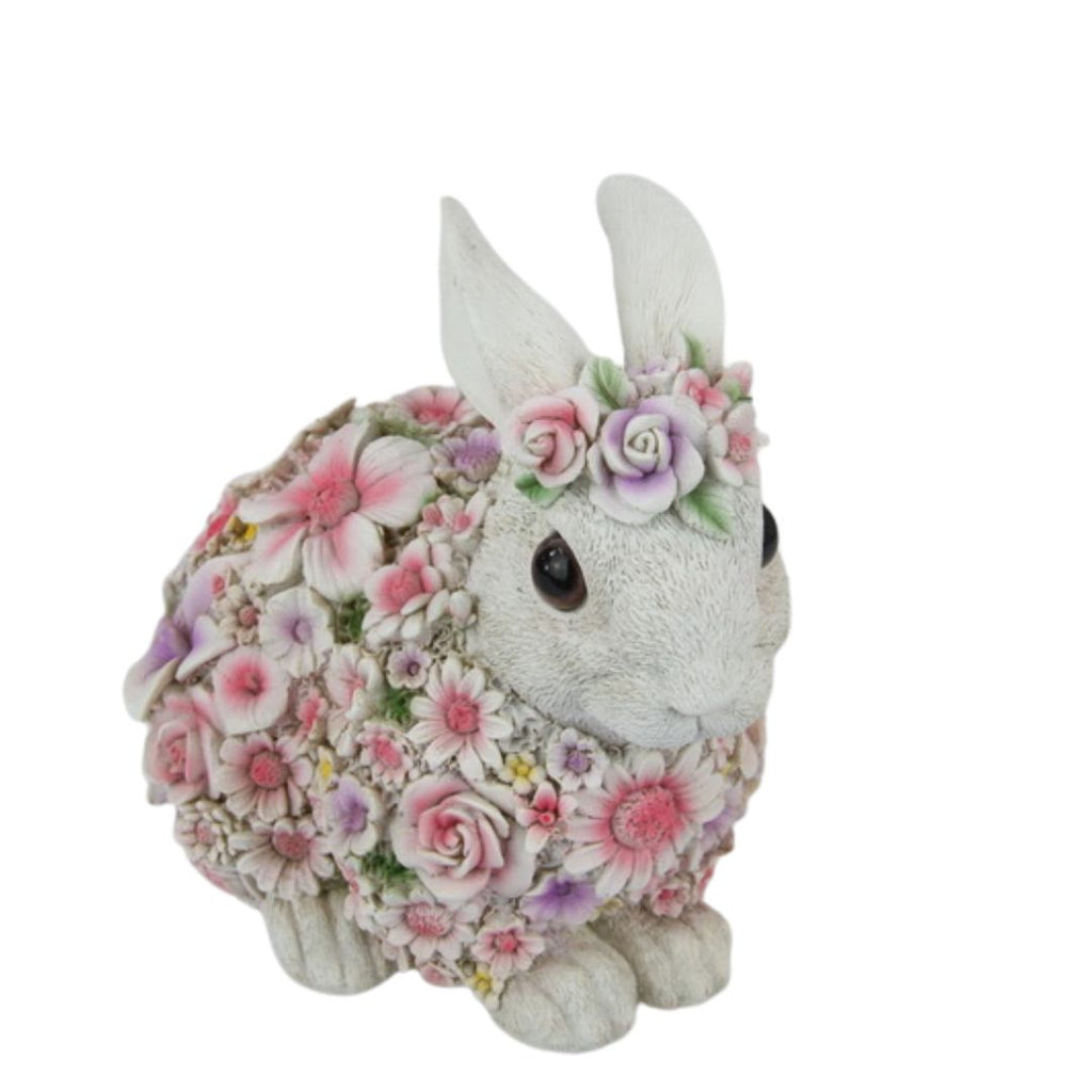 Sitting Rabbit With Floral Design 19cm