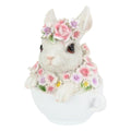Cute Floral Rabbit In Teacup 15cm
