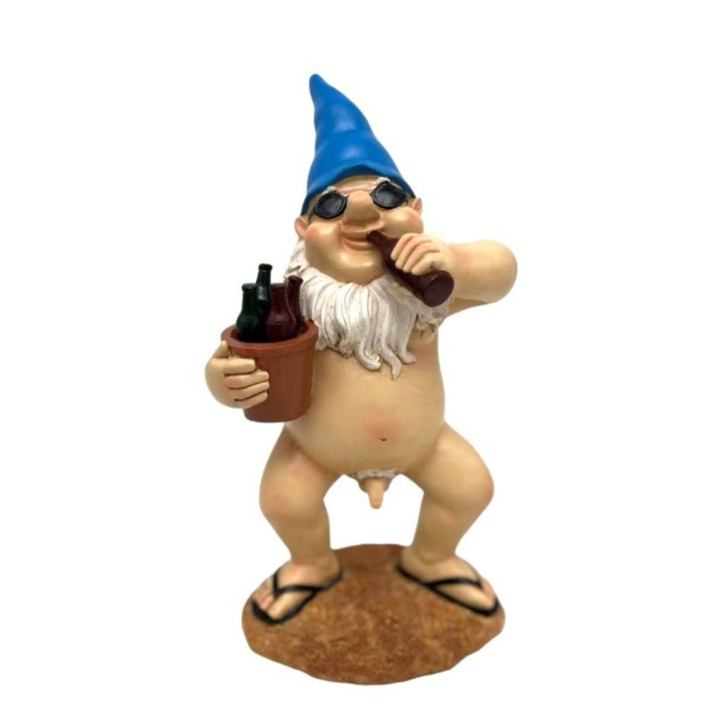 Gnome Naked Drinking Beer 28cm