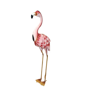 Standing Metal Garden Flamingo 90cm