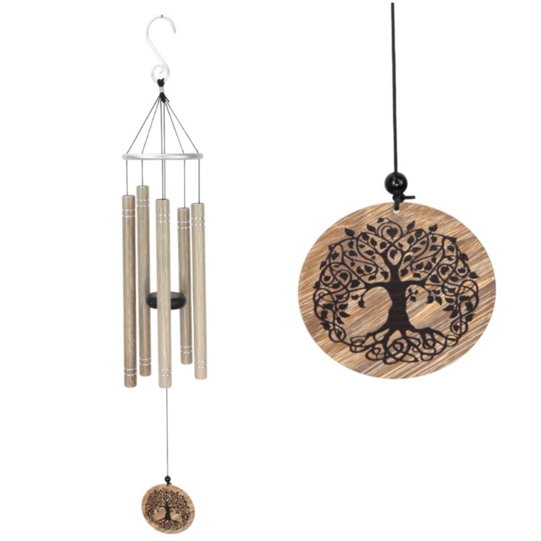 Brown Classic 5 Tube Tree Of Life Chime