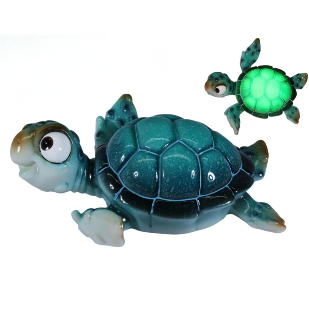 Blue Comical Marble Turtle W/light 21cm