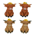 Highland Cow W/sunflowers Sitting 4 Asstd 9cm