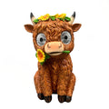Highland Cow With Solar Eyes 25x14cm