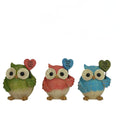 Coloured Owl W/inspirational Heart 13x10cm