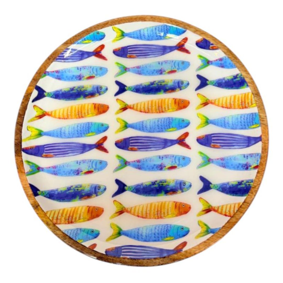 Mango Wood Fish Plate 30x30x2cm