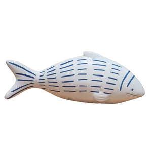 Franco Fish Sculpture White/navy 27.5x10cm 