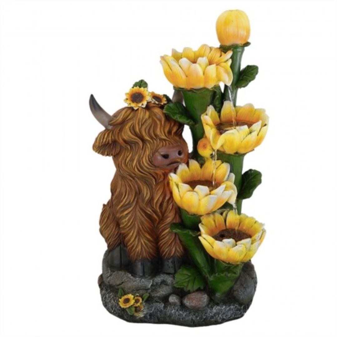 Resin Sunflower Fountain 35x27x60cm