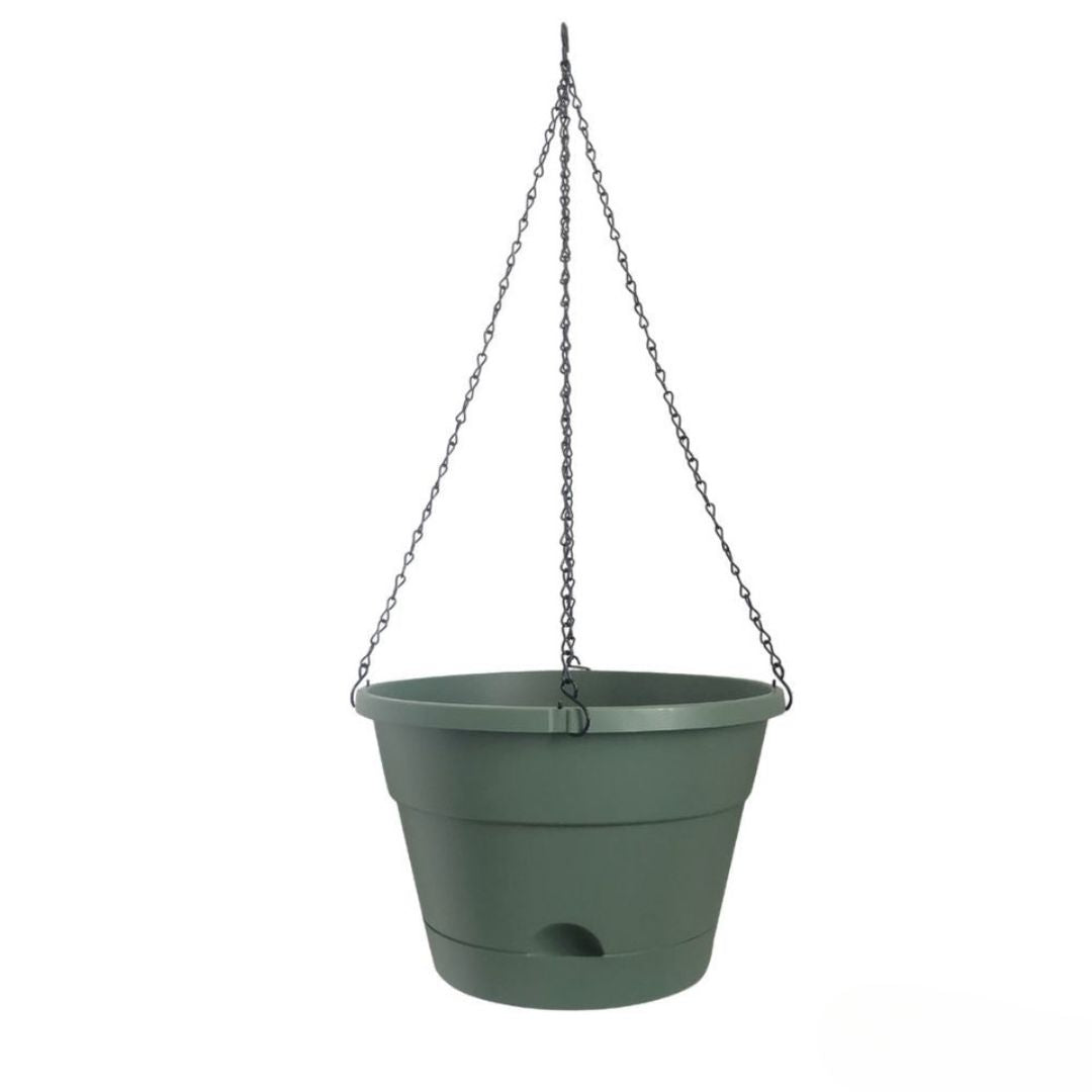 Leonard Self Watering Hanging Pot Green