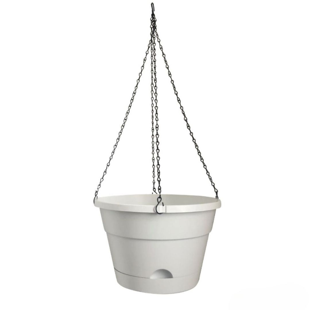 Leonard Self Watering Hanging Pot White