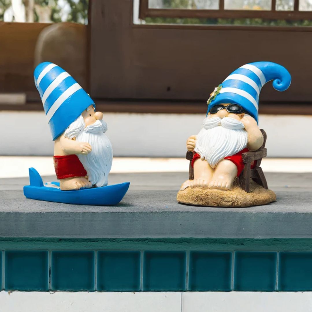 Beach Gnomes Garden Statue