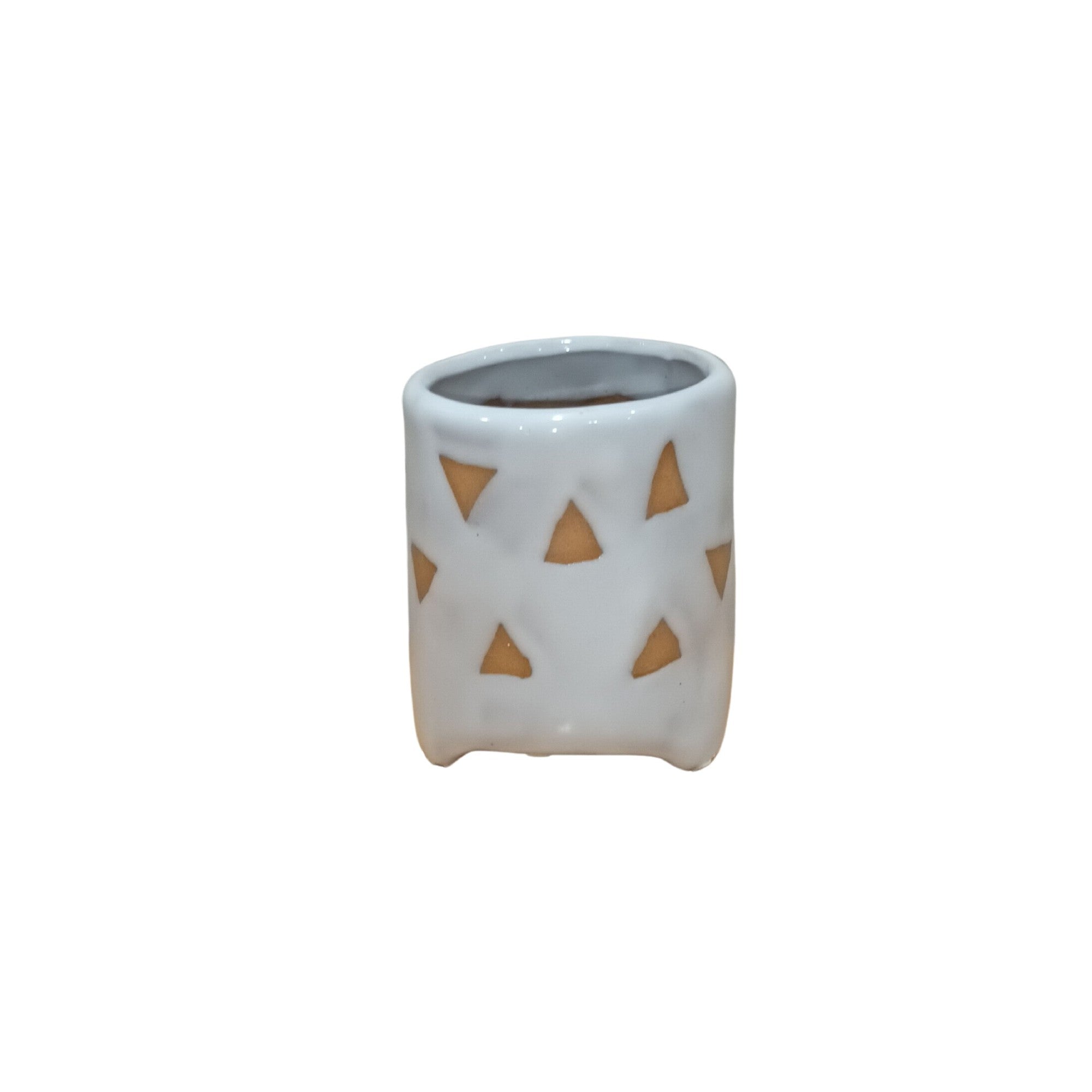 Succulent Footed Pot Dots & Grey