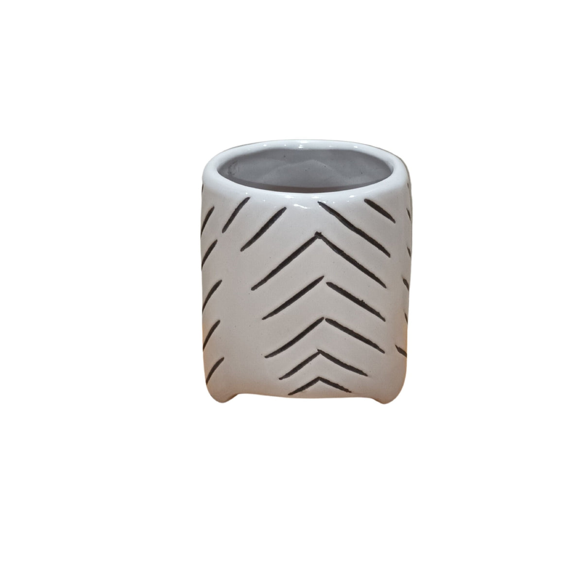Succulent Footed Pot Dots & Grey