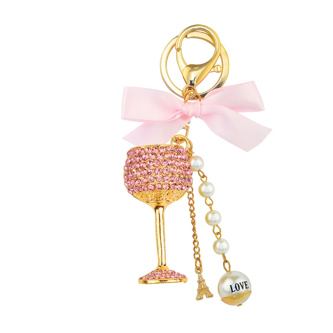Key Ring - Glass Pink