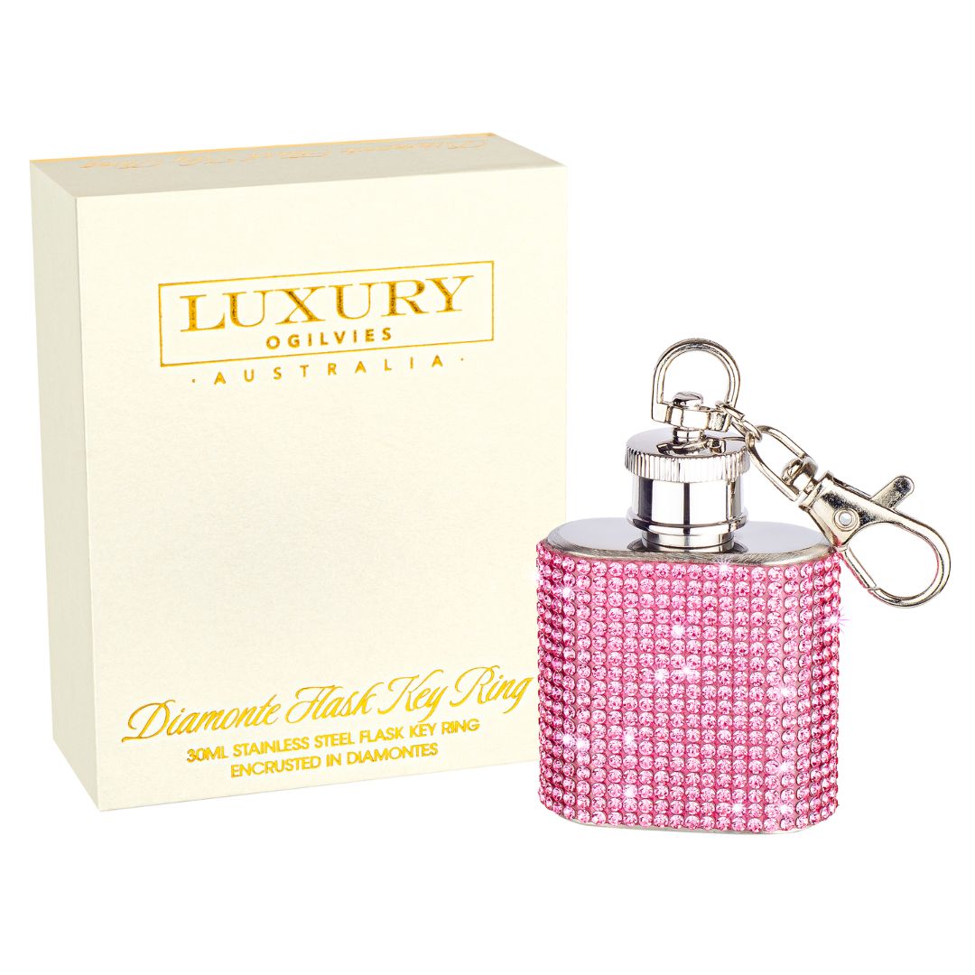 Mini Flask Key Ring - Pink