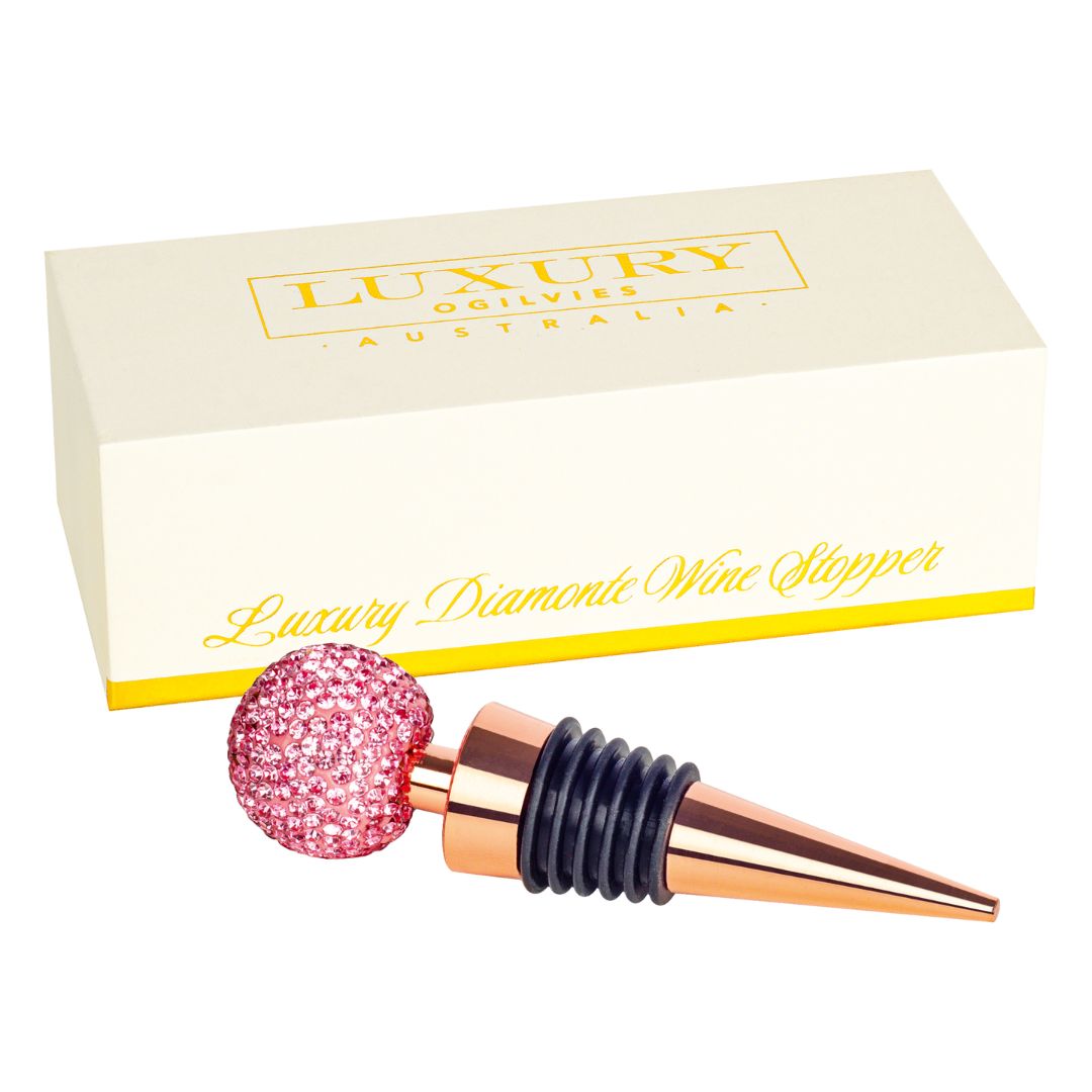 Diamonte Wine Stopper - Pink