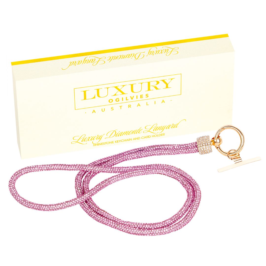 Diamonte Lanyard - Pink