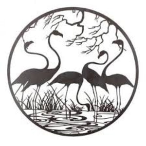 Flamingoes In Lake Wall Art