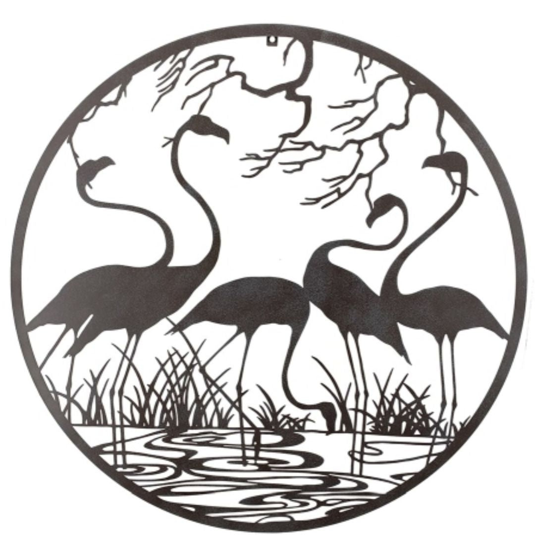 Flamingoes In Lake Wall Art 80cm