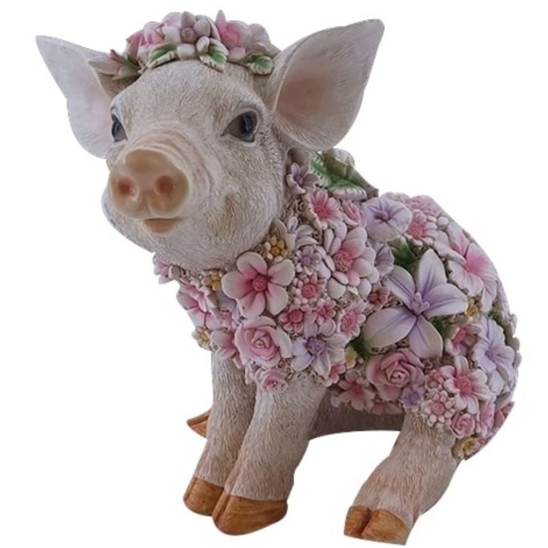 Flower Power Pig - 24x16.5x23cm