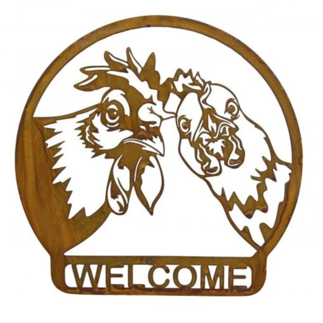 Welcome Rooster Wall Art 51.5x2.5x51.5cm 