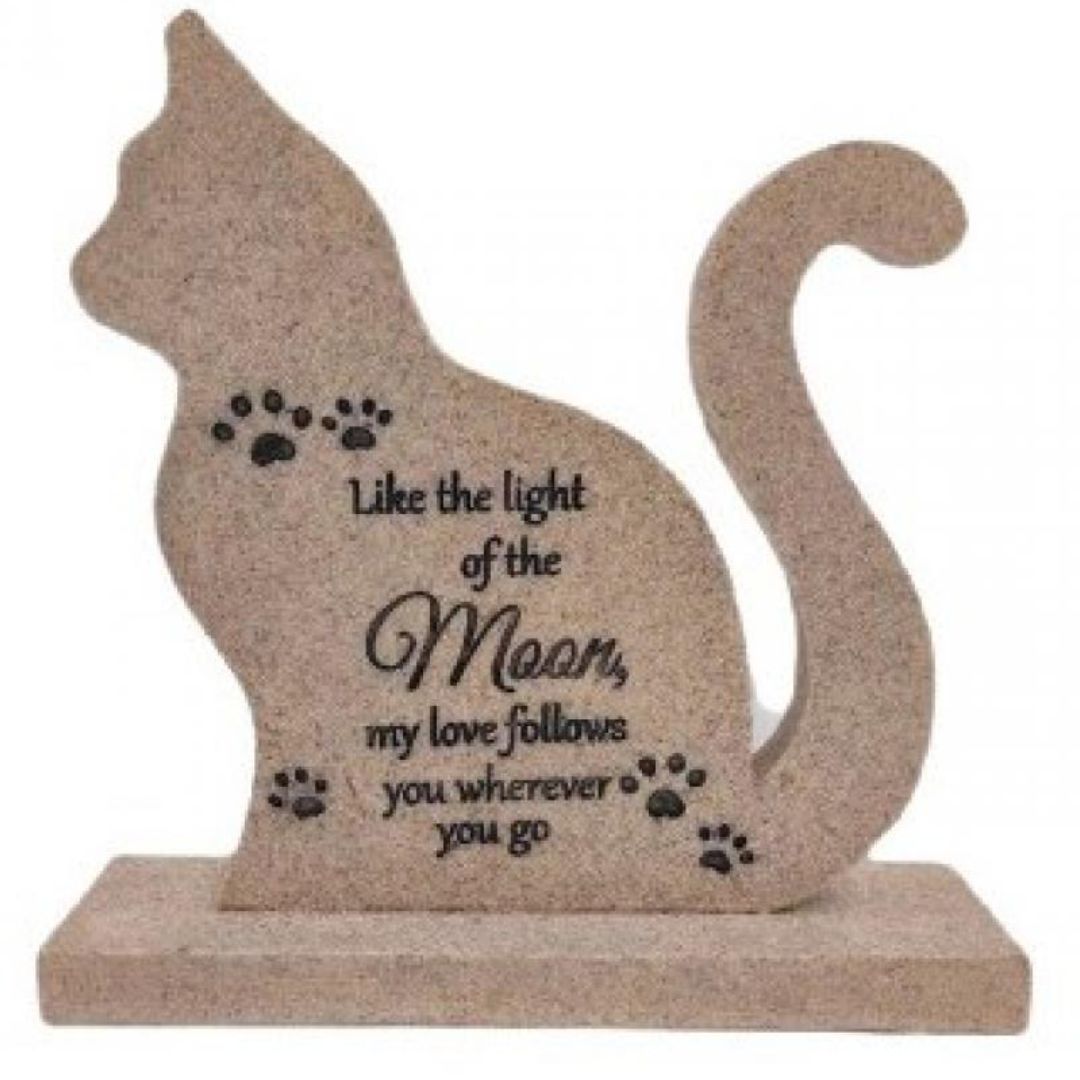 Cat Plaque Like The Light Of The Moon 200x50x200mm