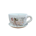 Tea Cup Pot Single Rose 29x22.5x16cm
