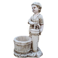 Boy With Wooden Bucket Planter 40x28x66cm