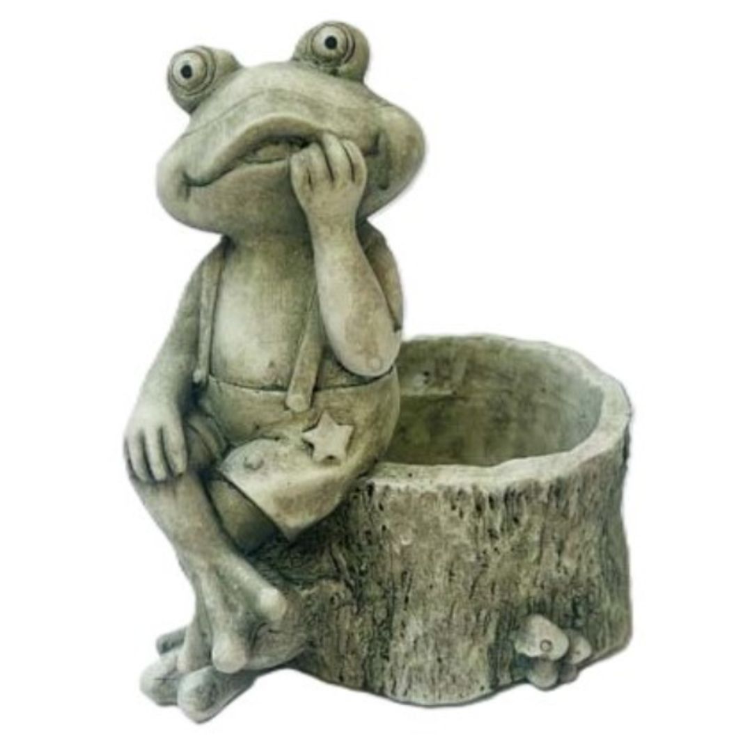 Thinking Frog Planter - 16x13.5x18cm
