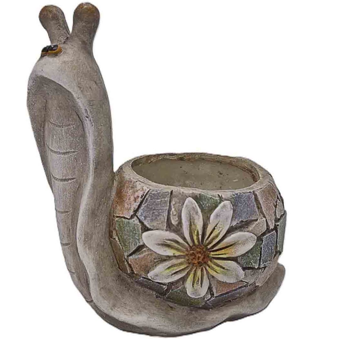 Flower Power Snail Planter - 15.2x11x17.8cm