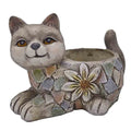 Flower Power Cat Planter - 17.3x11.4x12.5cm