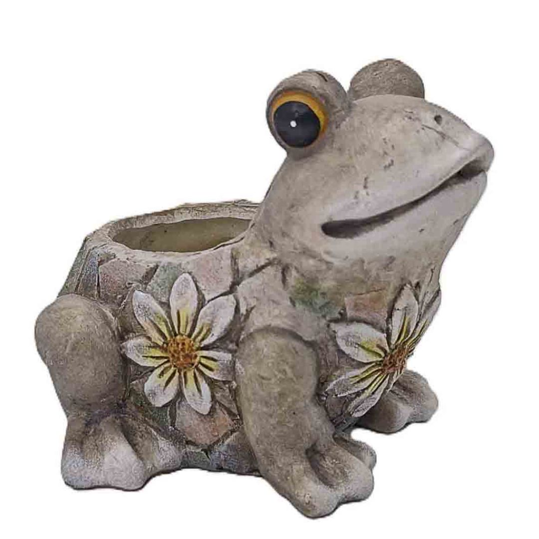 Flower Power Frog Planter - 15x14x13cm