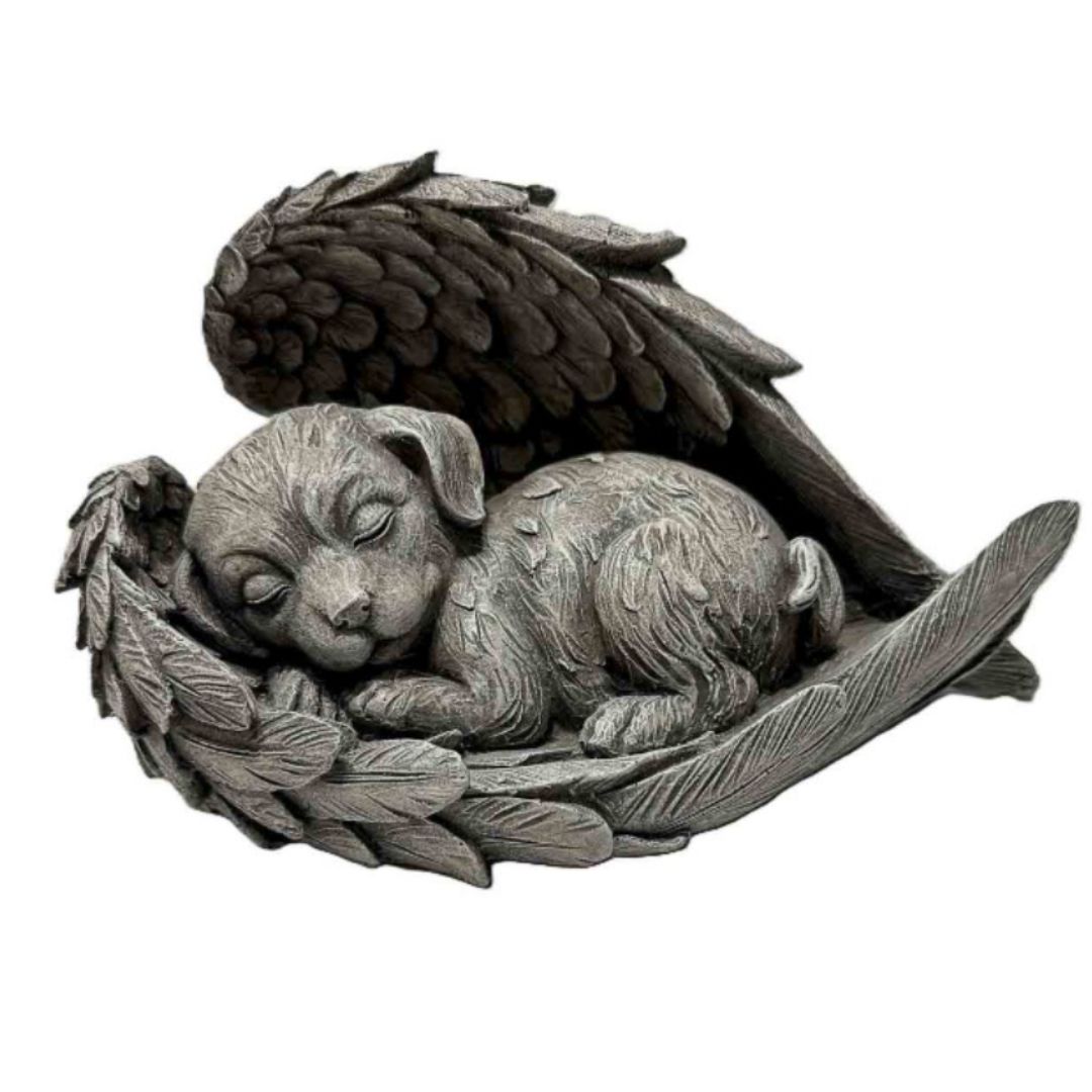Dog Napping In Angel Wings - 21.6x12.2x12.4cm