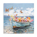 Boat With Flower And Butterflies 80x80x3cm