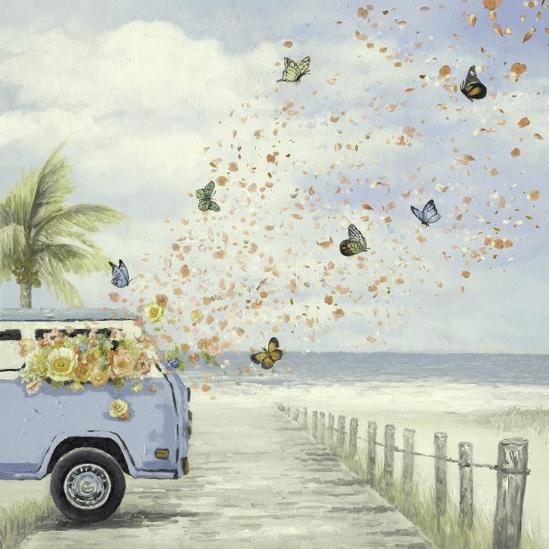 Kombi With Butterflies 80x80x3cm