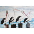 Pelicans Hand Painting 90x60x2.5cm