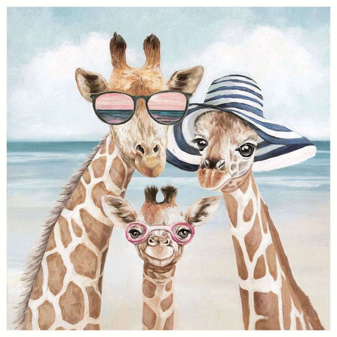 Giraffe Family Canvas 80x80x2.8cm