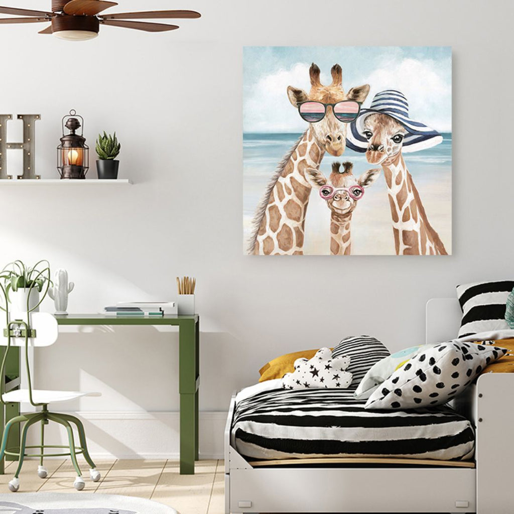 Giraffe Family Canvas 80x80x2.8cm