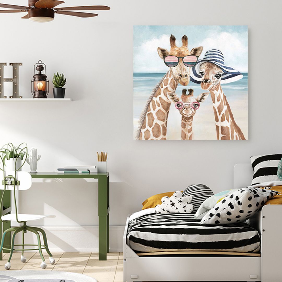 Giraffe Family Canvas 80x80x2.8cm
